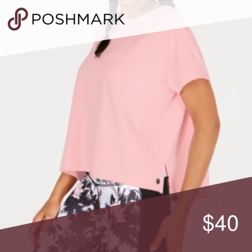 Ideology Cropped Cap Short Sleeve Tee Pink